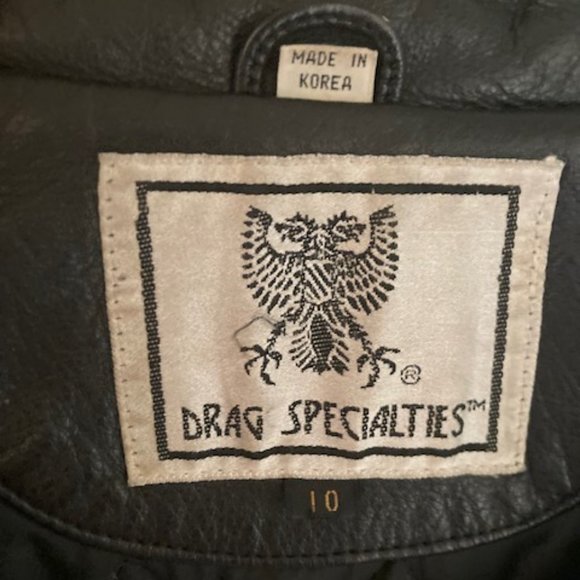 Vintage Black Leather Motorcycle Jacket w/ Fringe - Picture 2 of 5